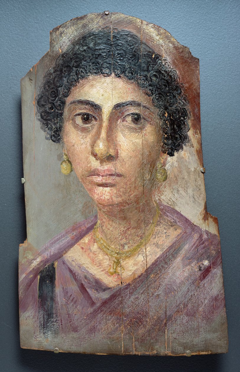 Pohřební portrét ženy, AD 100-05 (enkaustika na dřevě) od Roman Period Egyptian