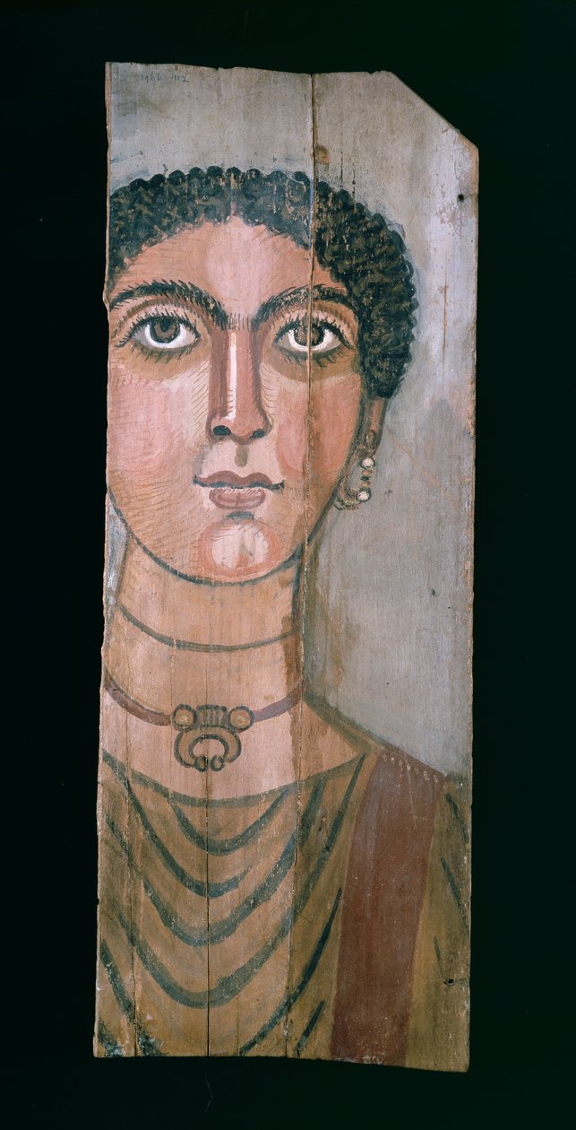Portrét mumie, 90-110 AD (malované dřevo) od Roman Period Egyptian