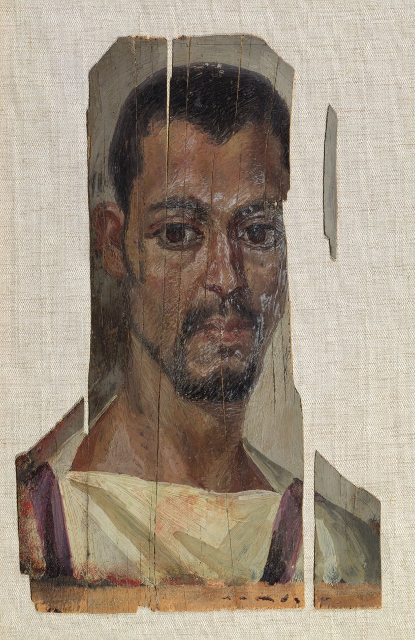 Portrét z Fayumu (enkaustický vosk na dřevě) od Roman Period Egyptian