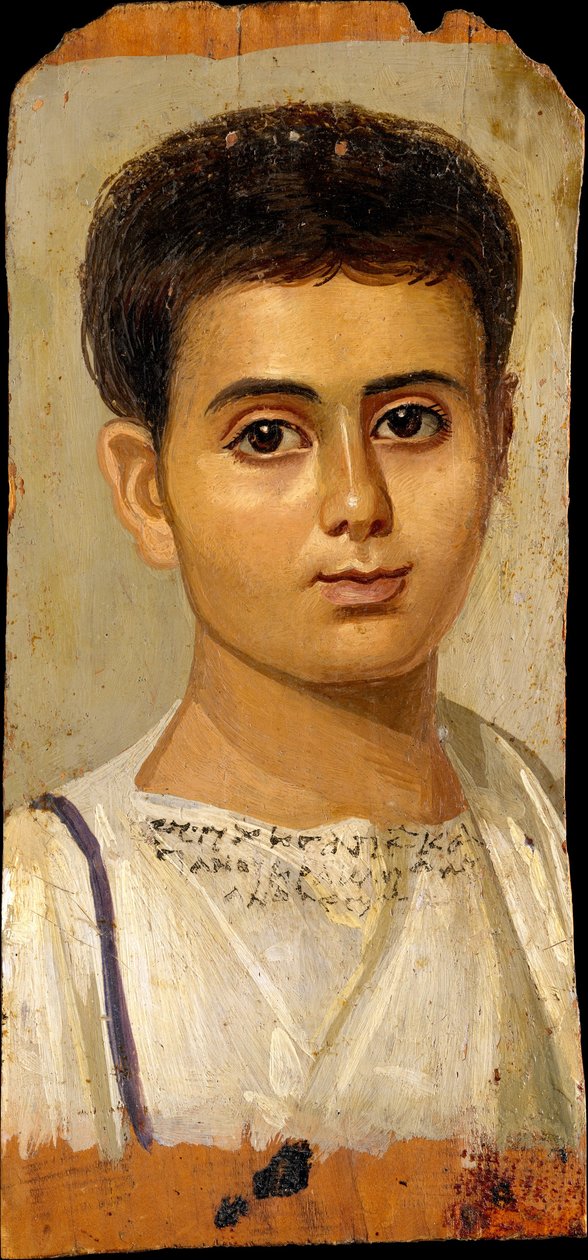 Portrét chlapce Eutyches, 100-150 našeho letopočtu od Roman Period Egyptian