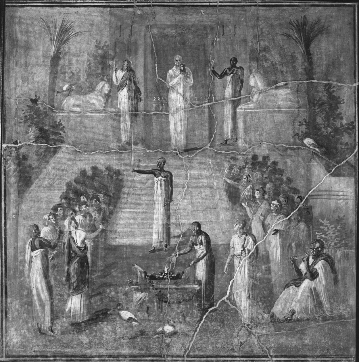 Ceremonie kultu Isis z Pompejí od Roman Roman