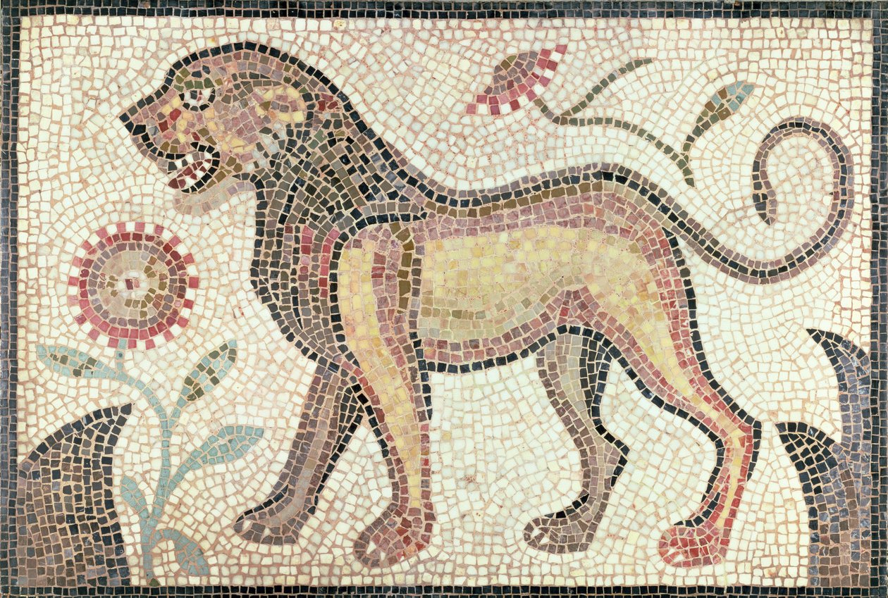 Lev, z Tunisu, pravděpodobně koncem 5. století našeho letopočtu (mozaika) od Roman Roman