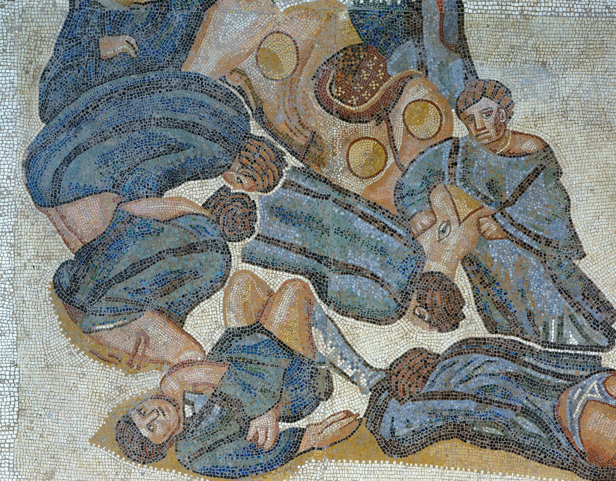 Mozaika zobrazující scénu lovu divoké zvěře, detail od Roman Roman