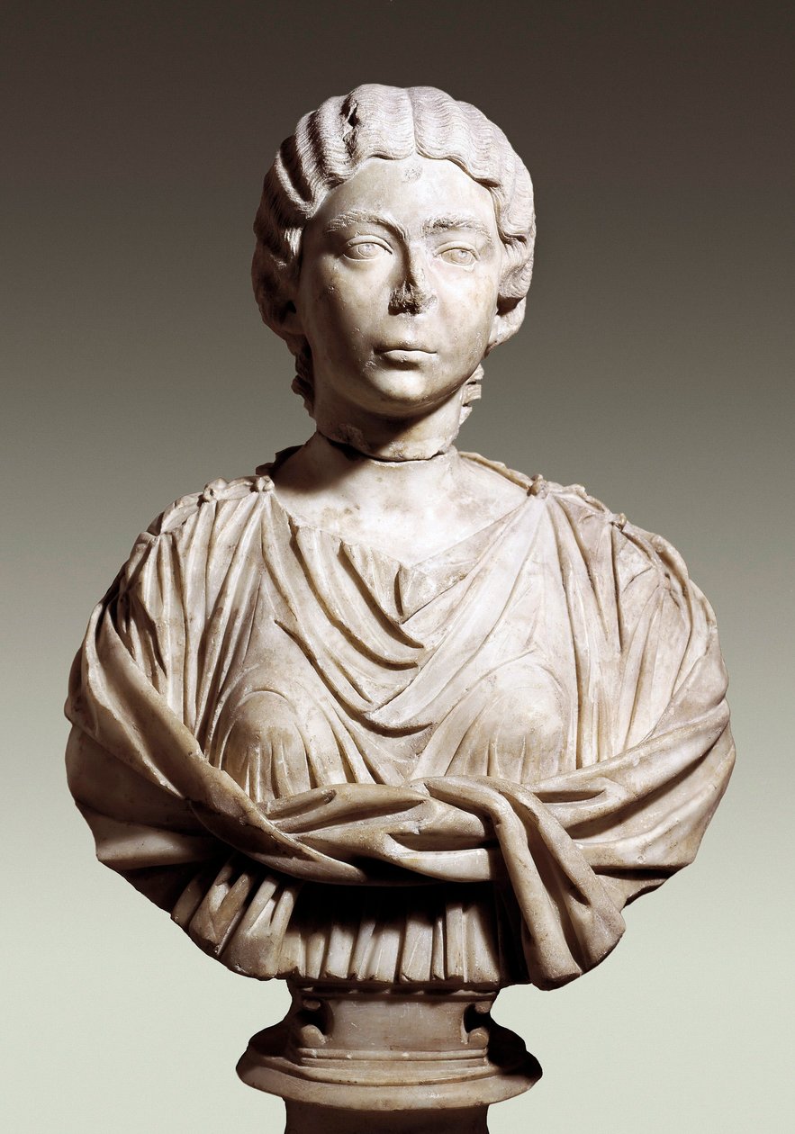 Annia Galeria Faustina, zvaná Faustina mladá (asi 125/130 - 175), 2. století našeho letopočtu (mramor) od Roman