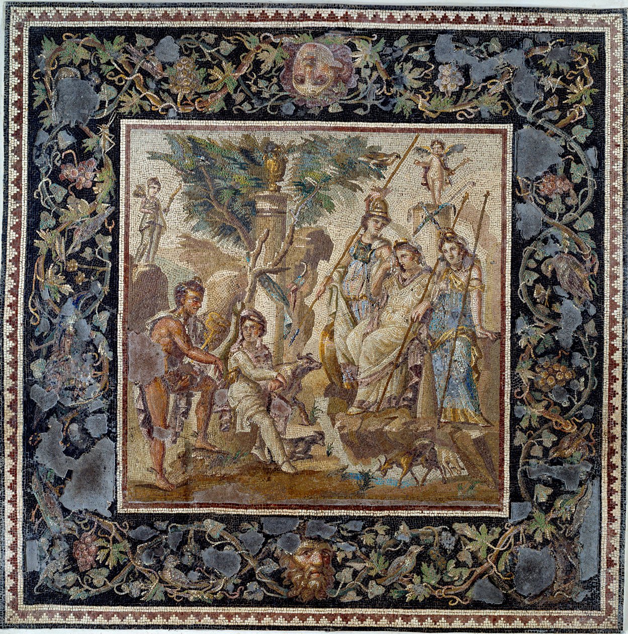 Umění starého Říma: Soud v Paříži. Mozaika z domu Atrium v Antiochii, 2. století našeho letopočtu. muzeum Louvre od Roman