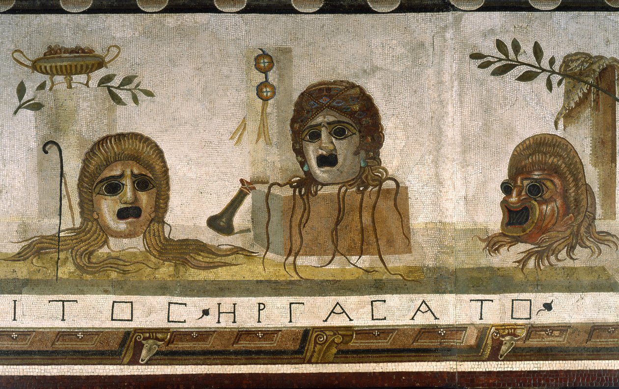 „Asarotos“ (podlaha nezametená) Fragmenty mozaiky podepsané Haraklitonem z Říma, 2. století našeho letopočtu, Řím od Roman