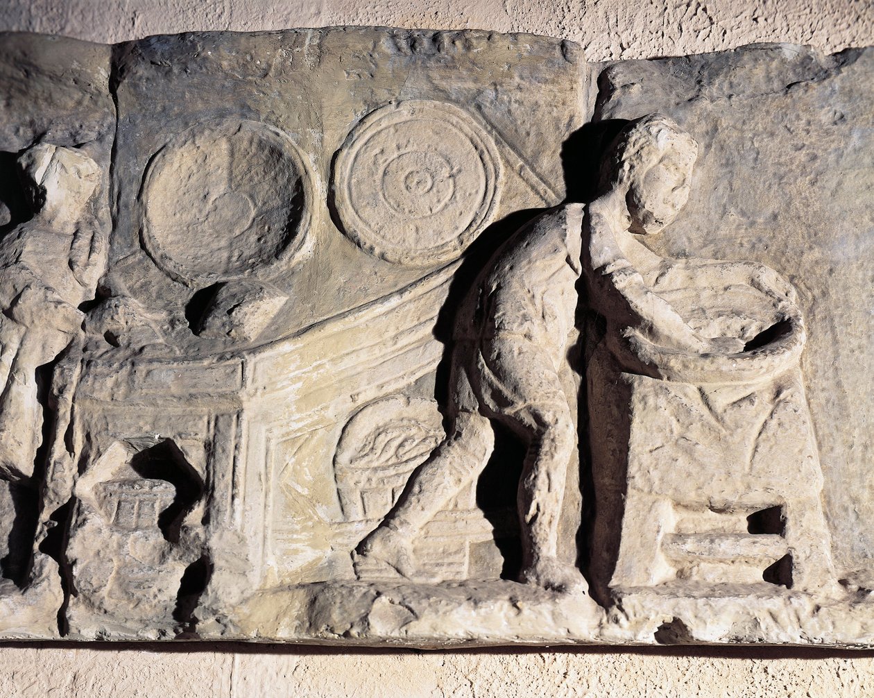 Basreliéf zobrazující výrobu chleba, římský, 2.-3. století našeho letopočtu od Roman