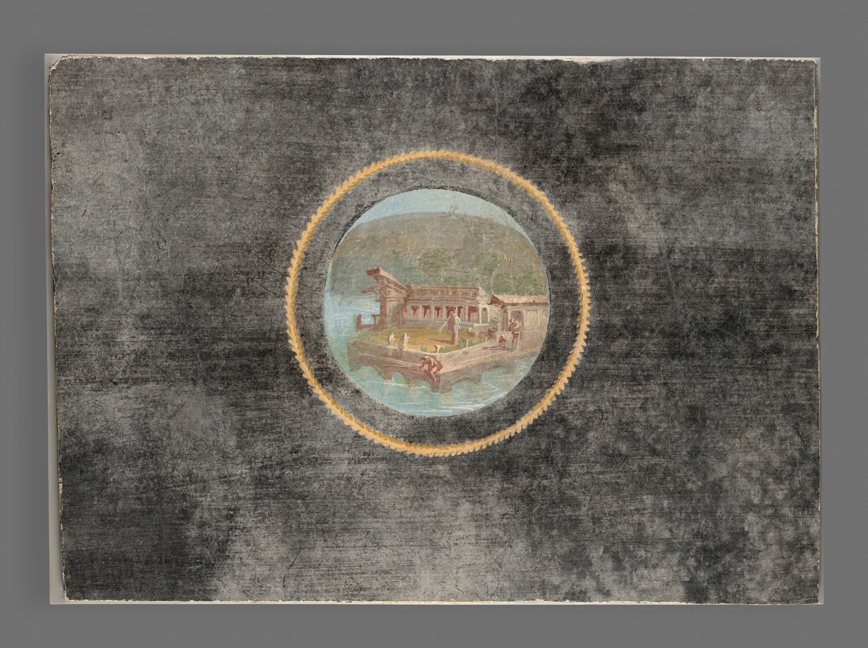 Fragment černozemní fresky s krajinou v Tondo, 50-79 n. l. (freska) od Roman