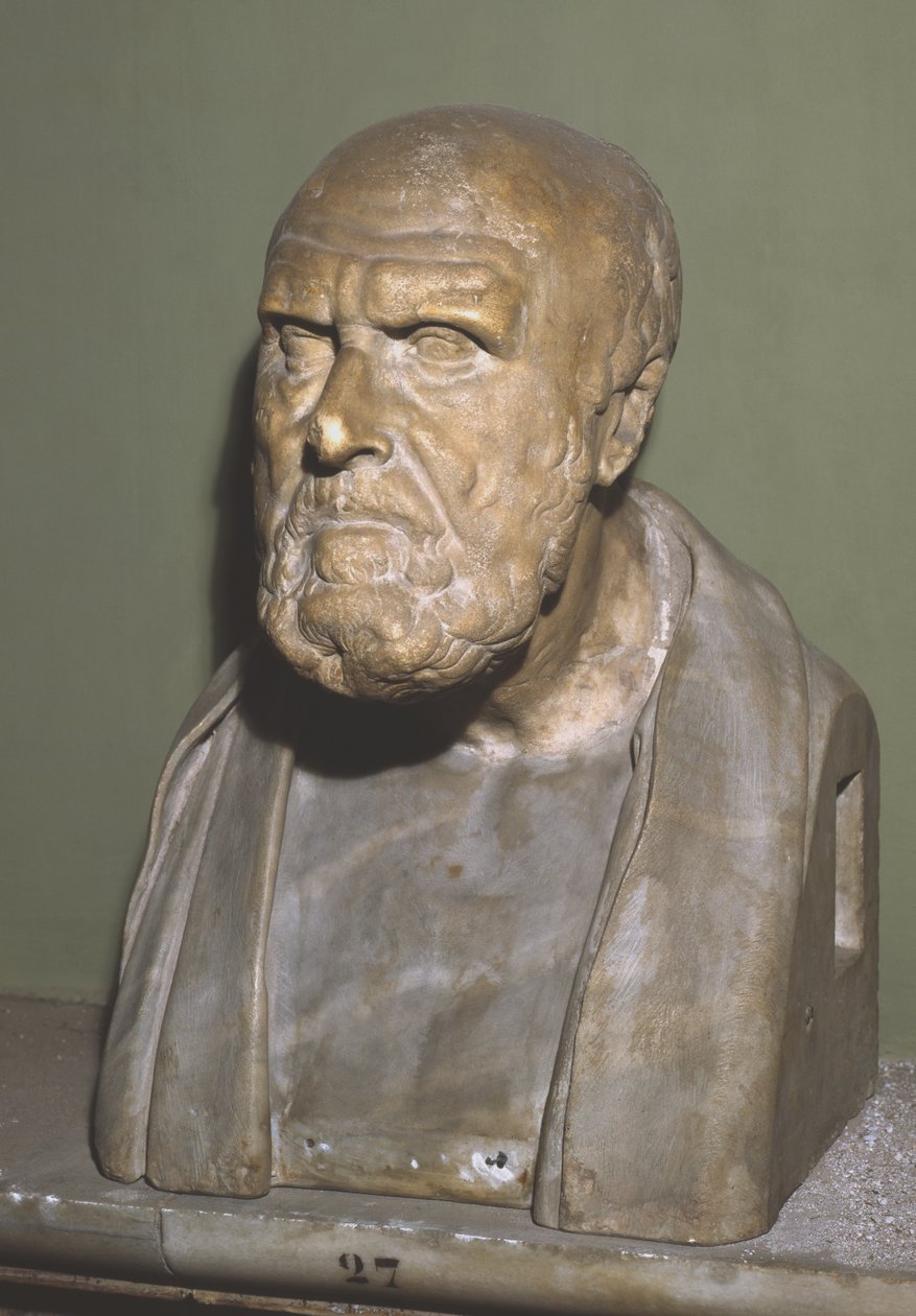 Busta Chrysippa ze Soli, římská kopie helénistického originálu (mramor) od Roman
