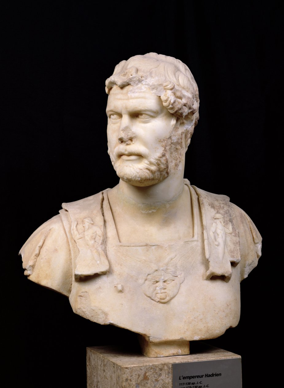 Busta císaře Hadriána (76-138) nalezená na Krétě (mramor) od Roman
