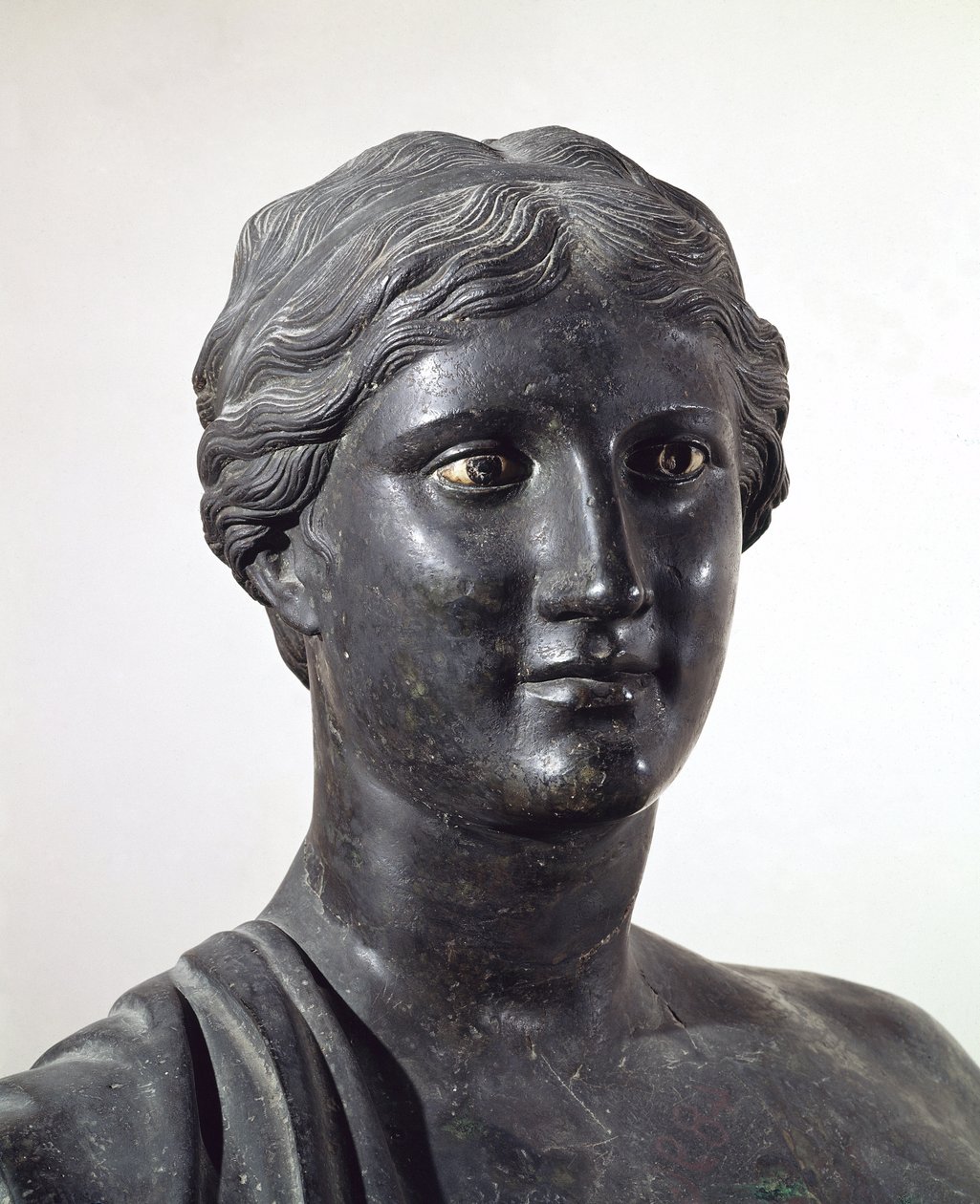 Busta Sapfó, bronzová socha, z Villa of Papyri, Herculaneum, Kampánie, Itálie, římská civilizace od Roman