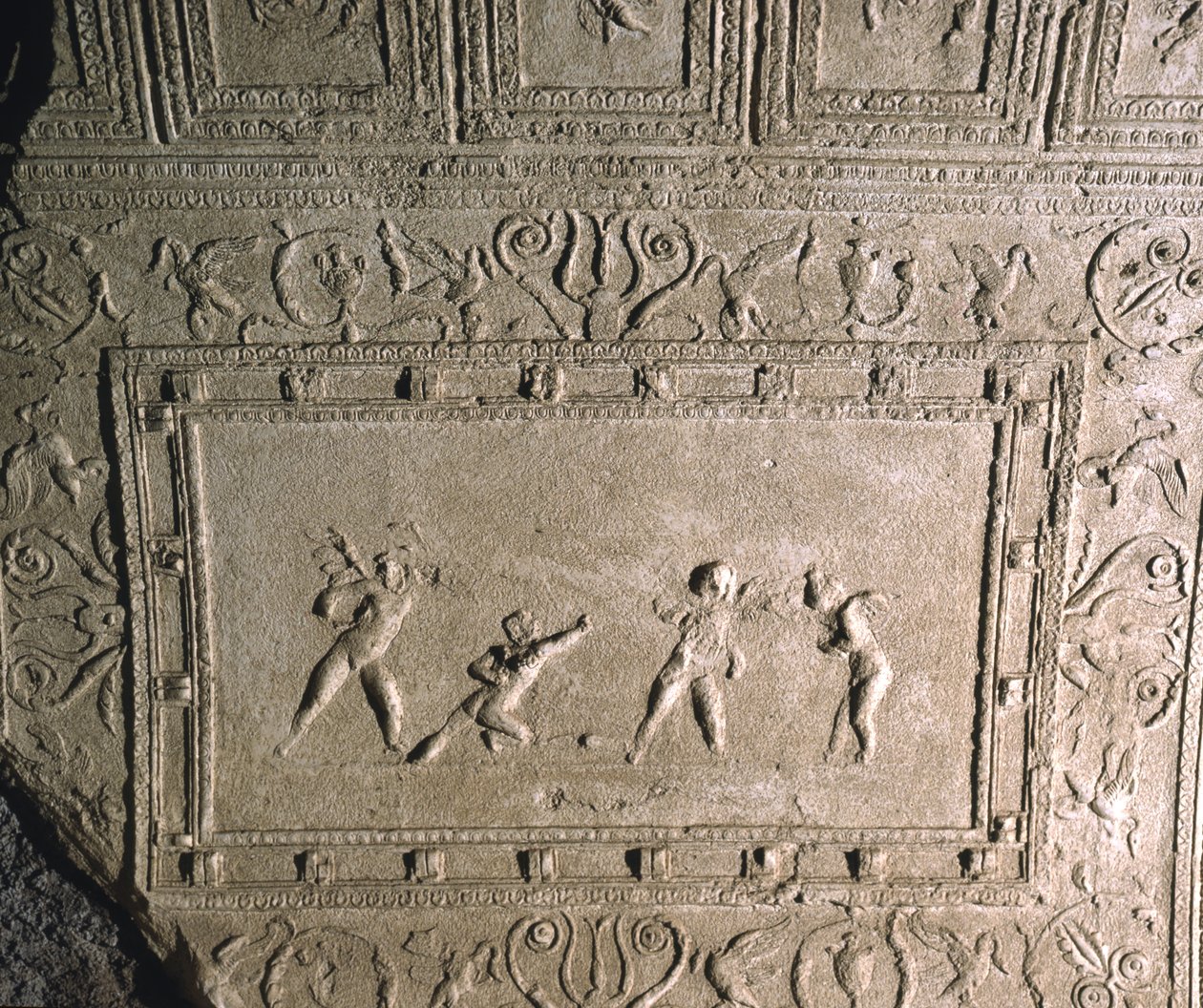 Stropní dekorace z Cryptoportico of Nero, Palatine Hill, Řím (štuk) od Roman