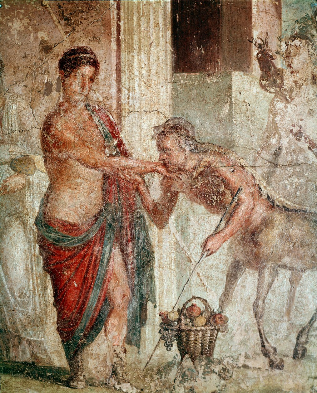 Kentaur během svatby Pelopse a Hippodamie (freska od Roman