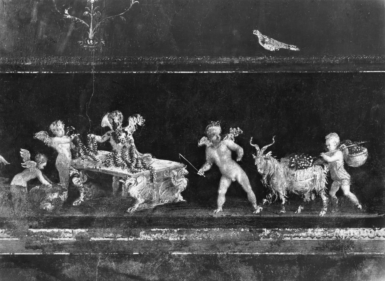 Cherubové prodávající květiny, vlys z Oecus z Casa dei Vettii (Dům Vettiů) kolem 50-79 našeho letopočtu od Roman