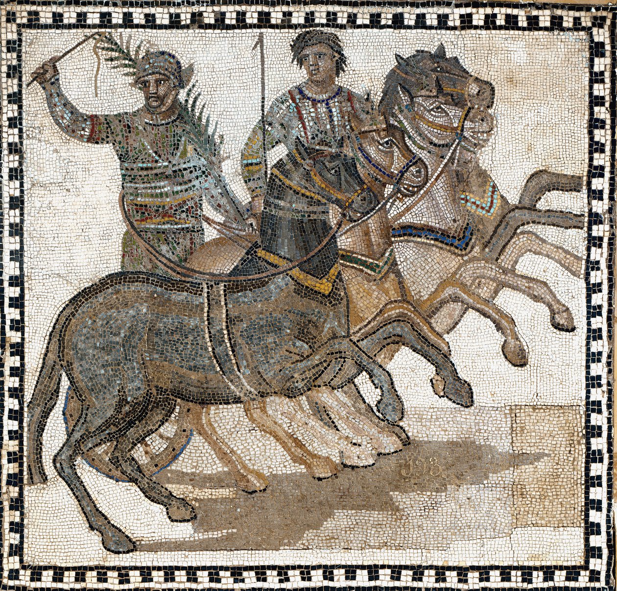 Cirkusová scéna ve starověkém Římě. Mozaika, 3. století od Roman