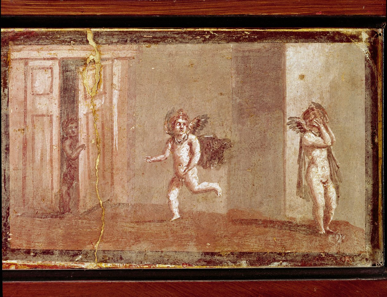 Amorové hrající si na schovávanou (freska od Roman