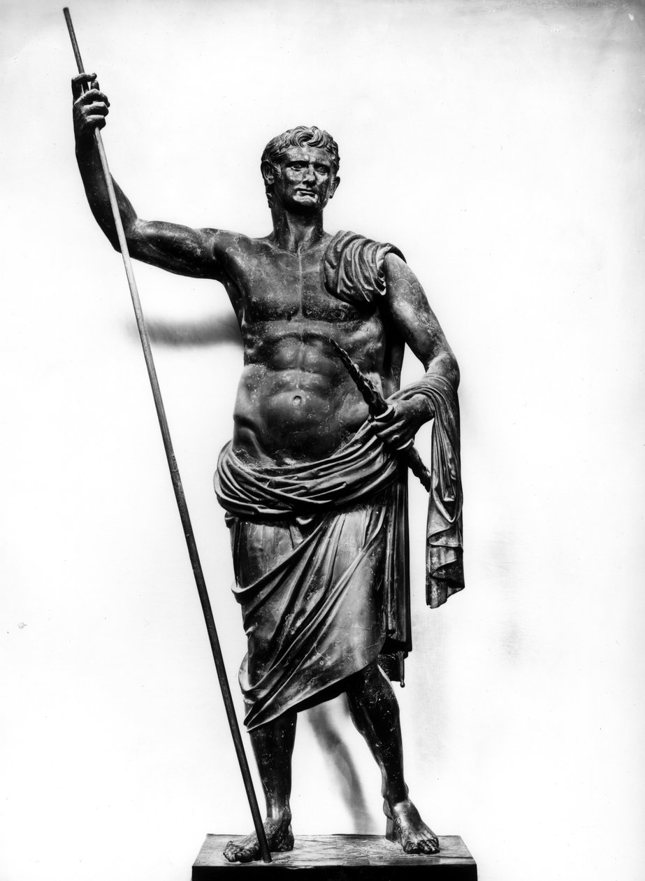 Císař Augustus držící žezlo a blesk z Herculanea od Roman