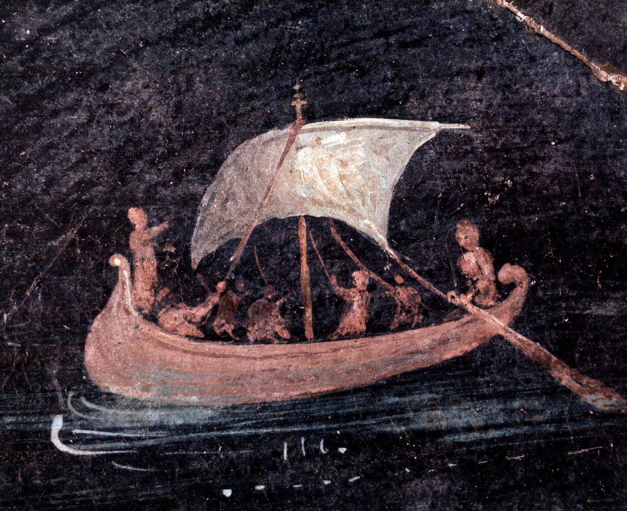 Rybářská loď (freska od Roman