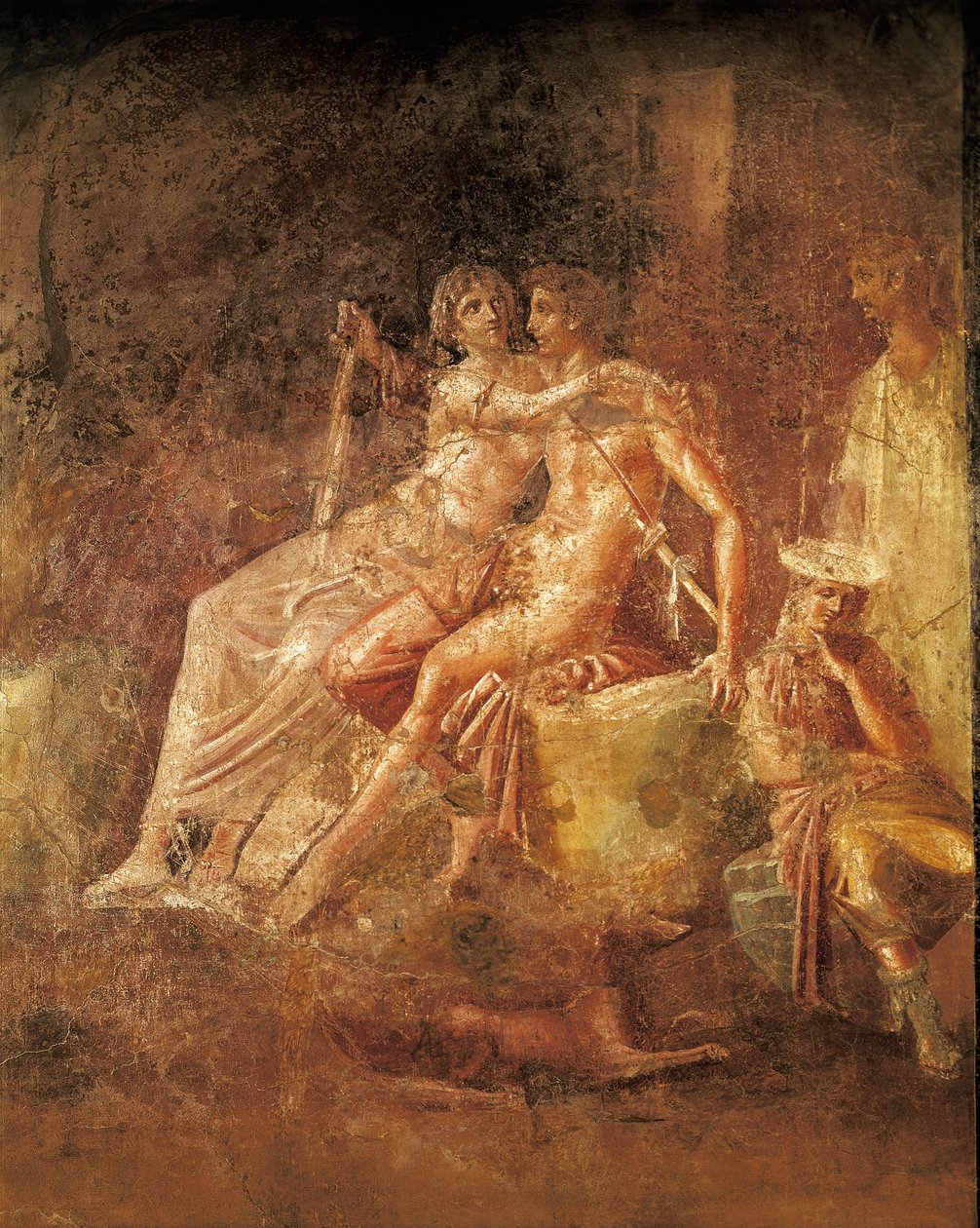 Freska zobrazující Arese a Afroditu, Dům Citharistů, Pompeje, Itálie (mozaika) od Roman