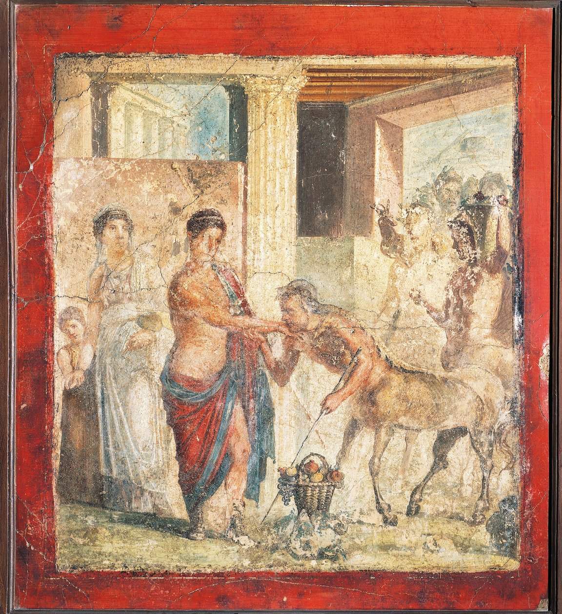 Freska zobrazující kentaura na svatbě Pirithouse a Hippodamie z Pompejí, Itálie od Roman