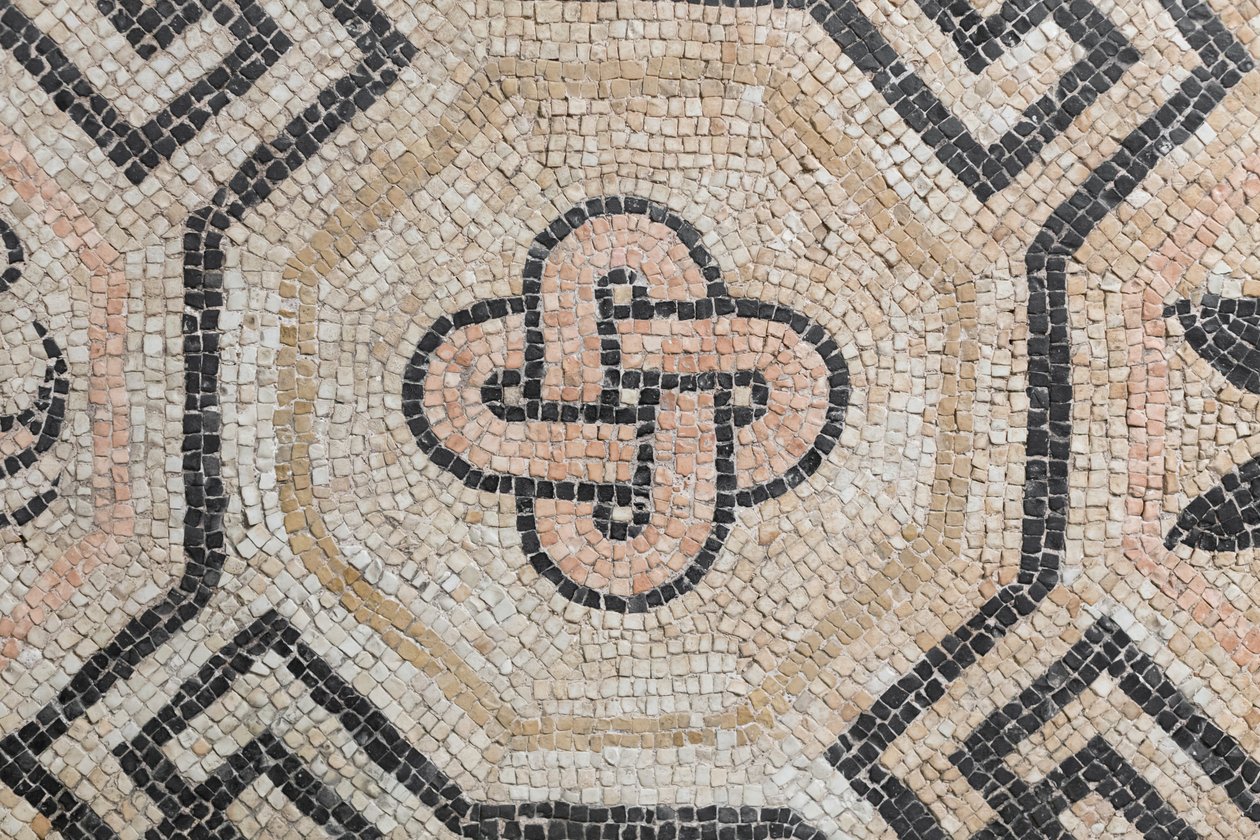 Geometrický vzor z dómu Via san Rocchino, 2. století n. l. (mozaika) od Roman