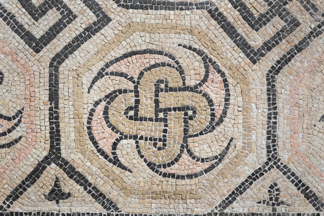 Geometrický vzor z dómu Via san Rocchino, 2. století n. l. (mozaika) od Roman