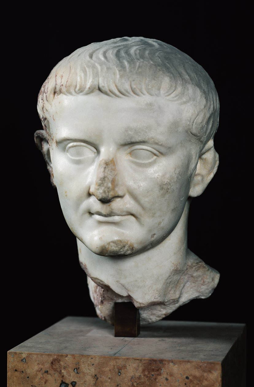 Hlava Tiberia (asi 42 př. nl-37 n. l.) (mramor) od Roman