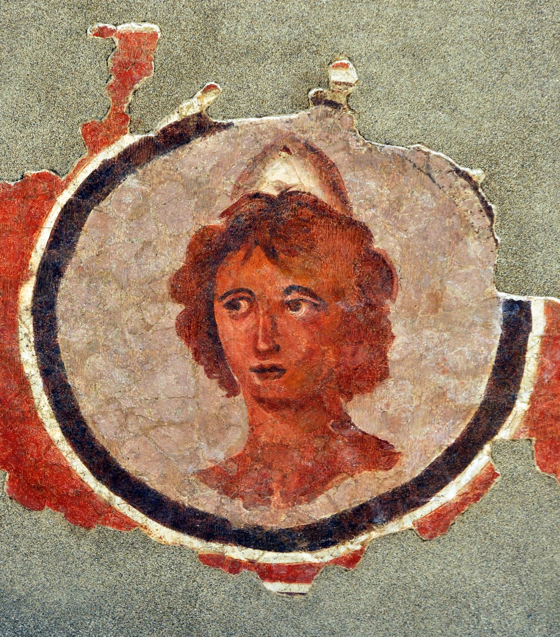 Hlava mladého muže, cca 130-140 (freska) od Roman