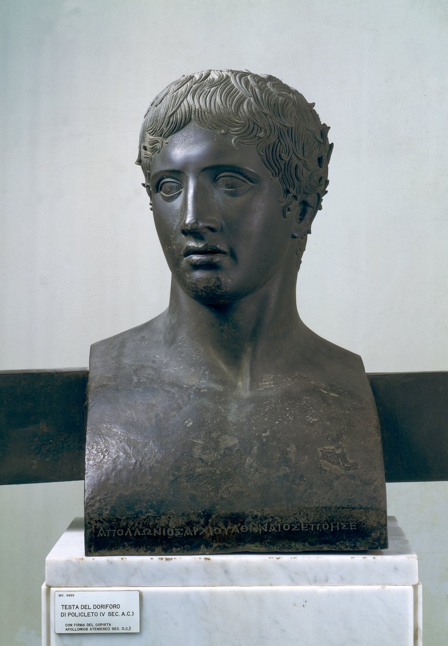 Hlava Doryphoros, po Polykleitos (bronz) od Roman