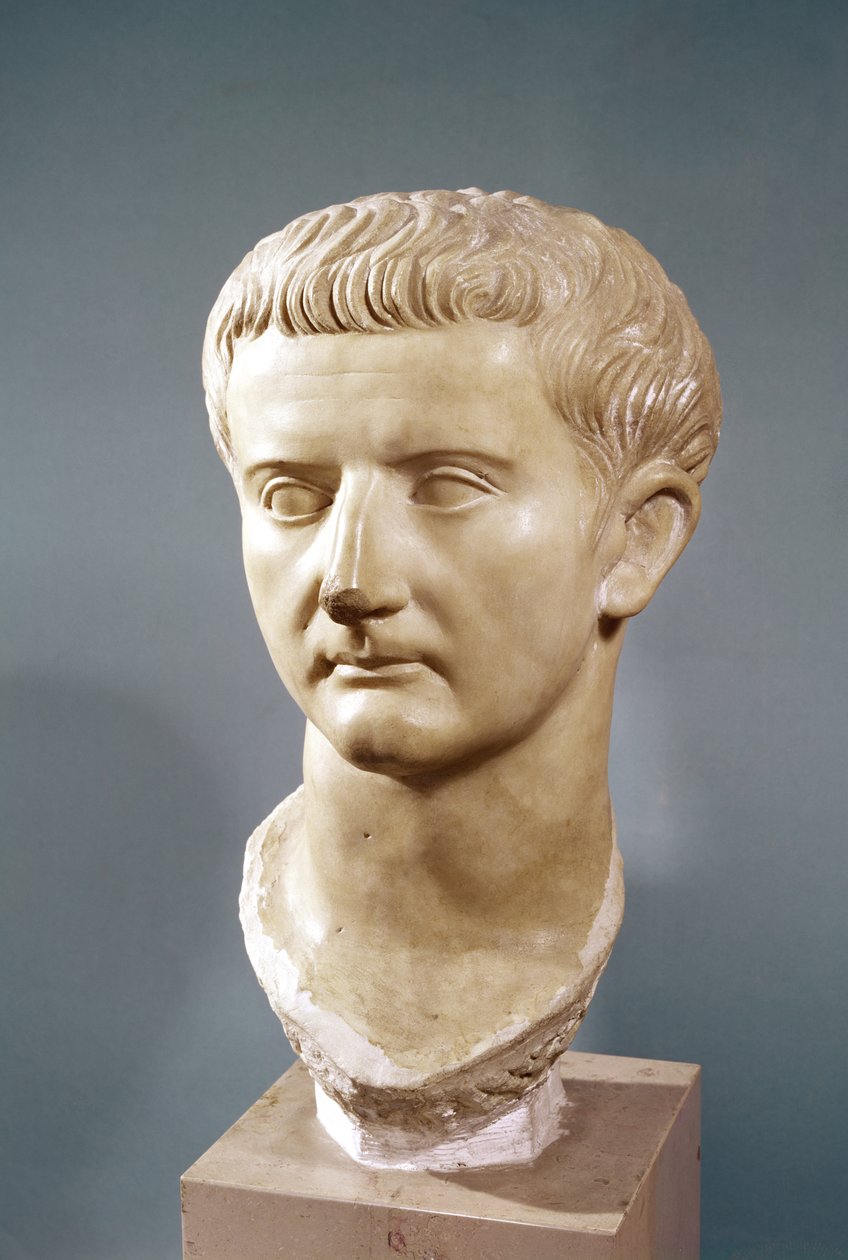 Hlava císaře Tiberia (42 př. nl-37 n. l.) (mramor) od Roman