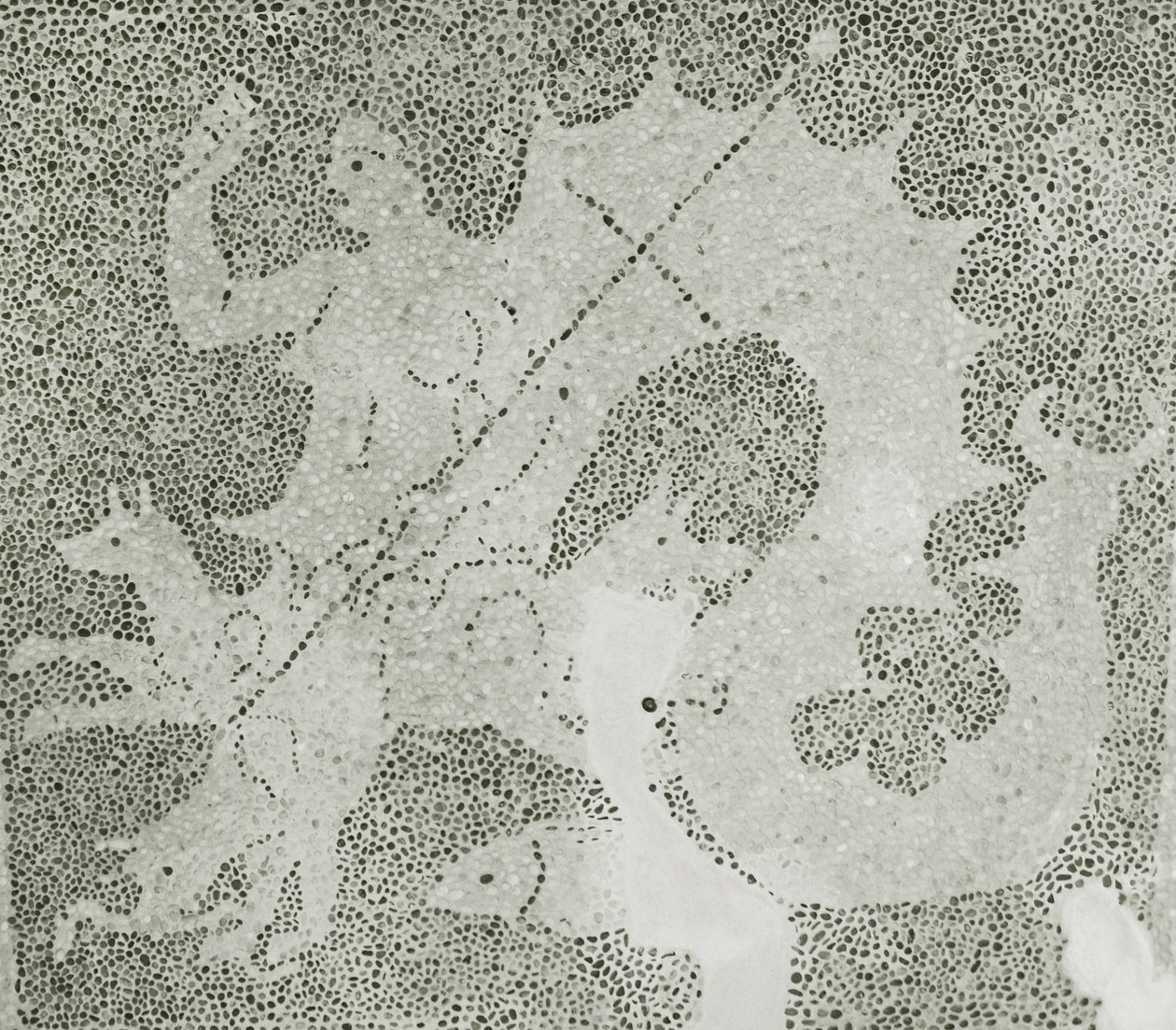 Helénistický oblázek Mozaika Scylly a Charybdy střežících úžinu, detail Scylly. Dům Dionysos, Paphos, Kypr mozaika od Roman