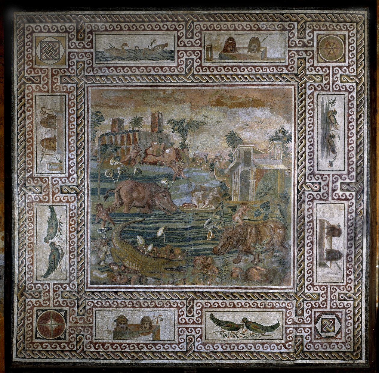 Lov hrocha na Nilu (mozaika) od Roman
