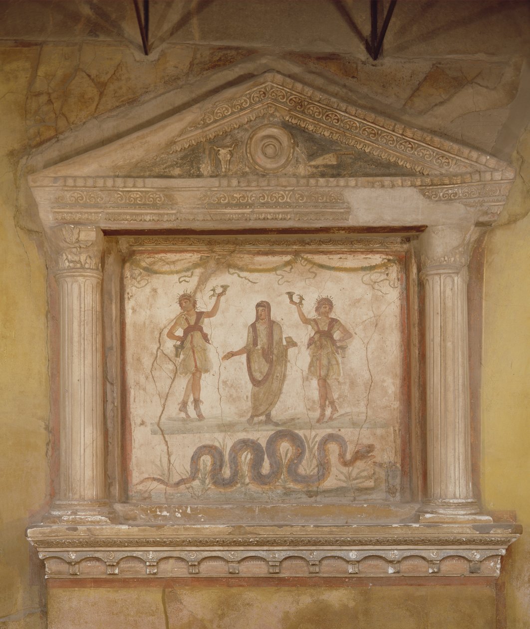 Domácí svatyně, z Casa dei Vetti (Dům Vettii) (freska na kameni) od Roman