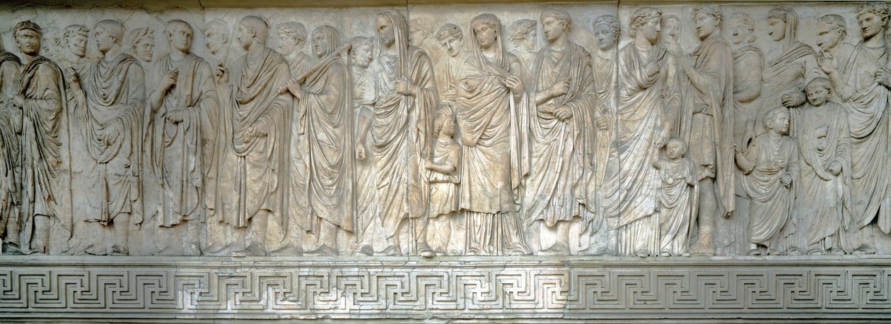 Průvod císařských makléřů císaře Augusta - mramorový reliéfní vlys od Roman