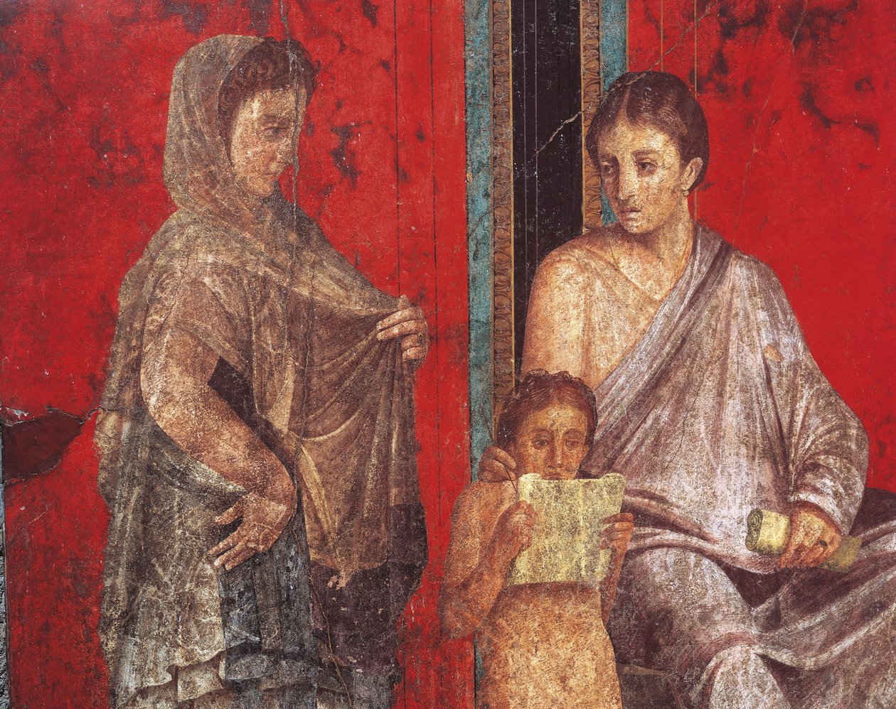 Iniciační obřady kultu Dionýsa, freska z Villa Dei Misteri od Roman