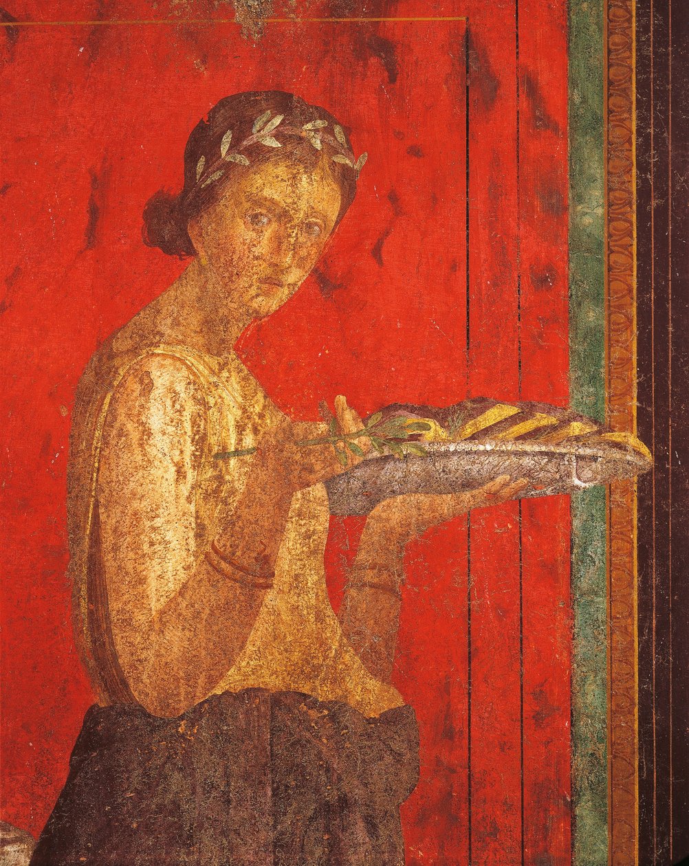 Iniciační obřady kultu Dionýsa, freska z Villa Dei Misteri od Roman