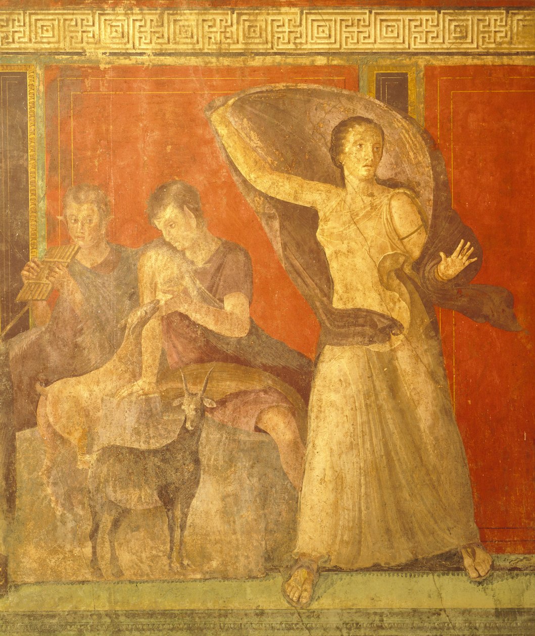 Iniciační obřady kultu Dionýsa, freska z Villa Dei Misteri od Roman