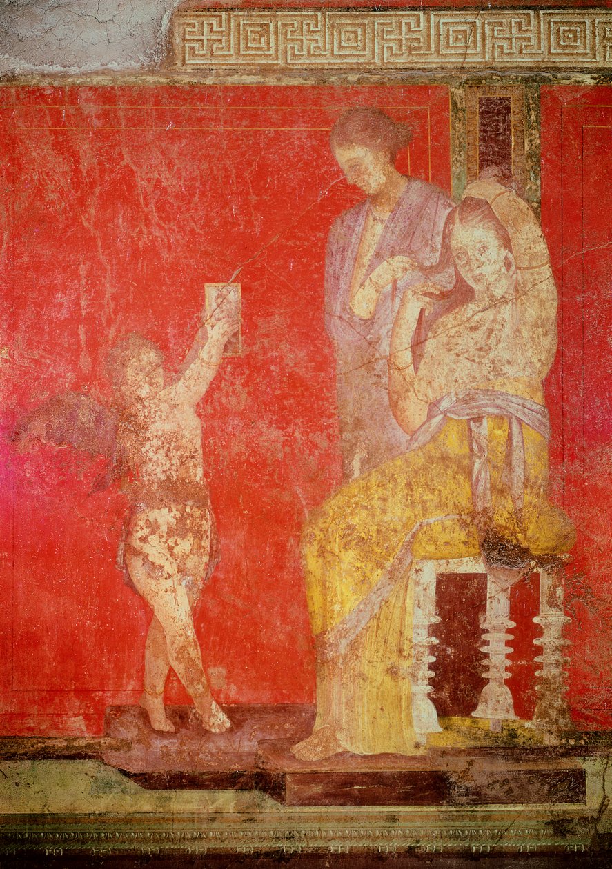 Iniciační obřady Dionýsova kultu, freska z Villa Dei Mysteri od Roman