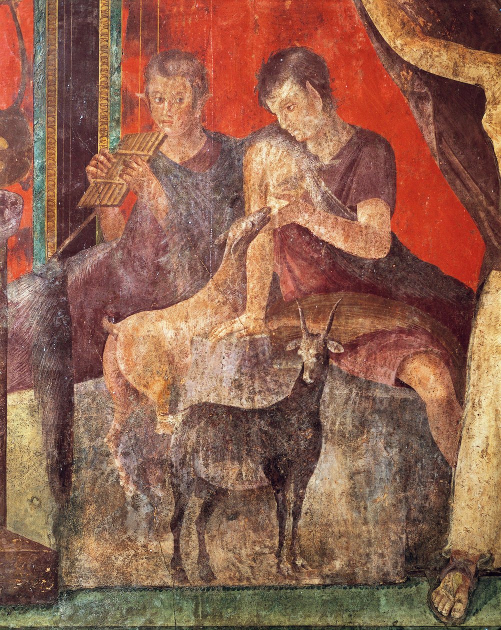 Iniciační obřady Dionýsova kultu, freska z Villa Dei Mysteri od Roman