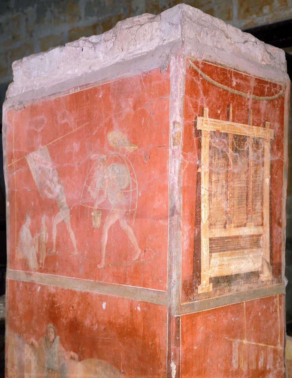 Itálie, Neapol, Museo Archeologico Nazionale, Dyers, obraz z House of Fullonica v Pompejích (Seznam světového dědictví UNESCO od Roman