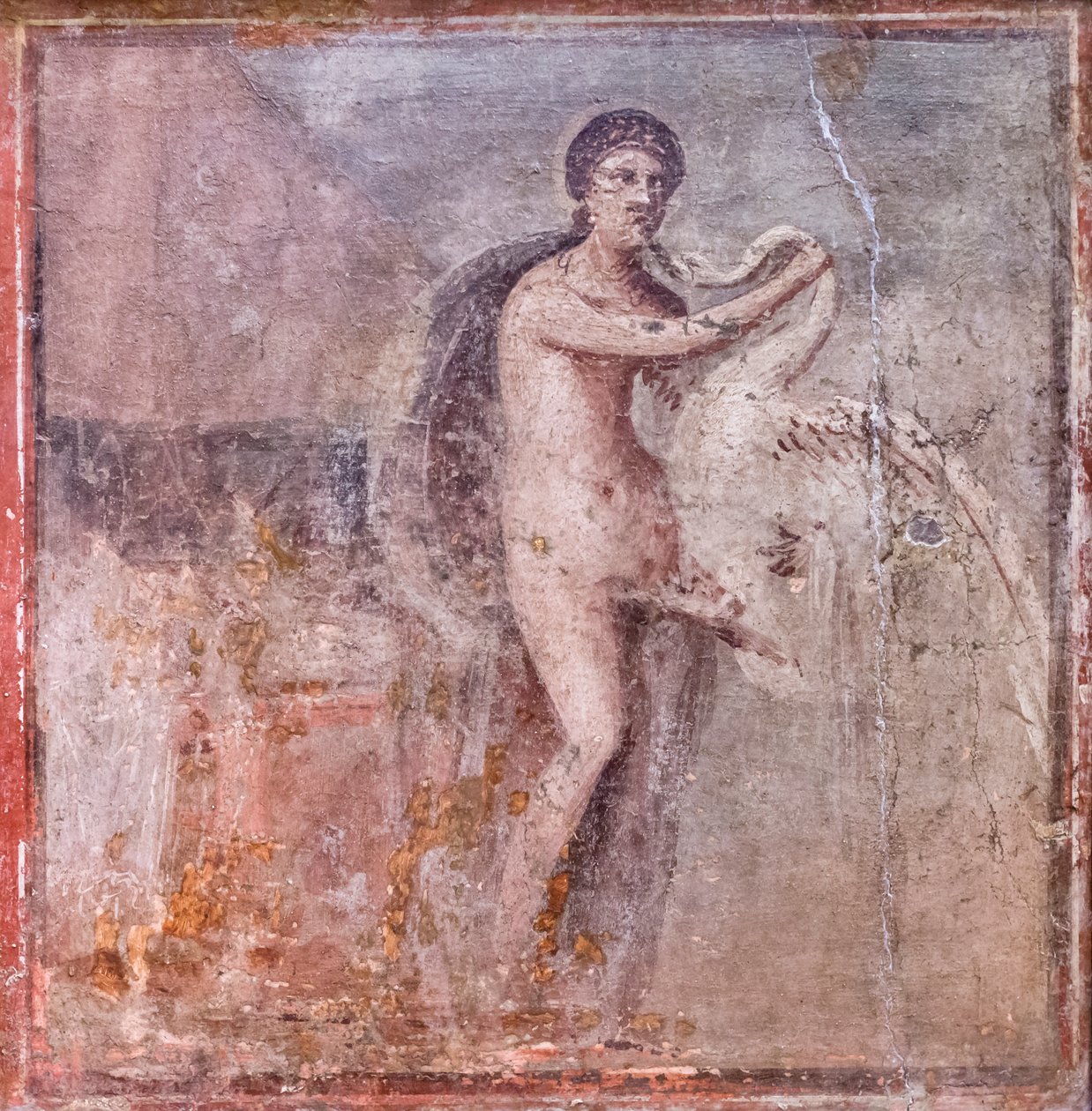 Léda a labuť, 50-79 n. l. (freska) od Roman
