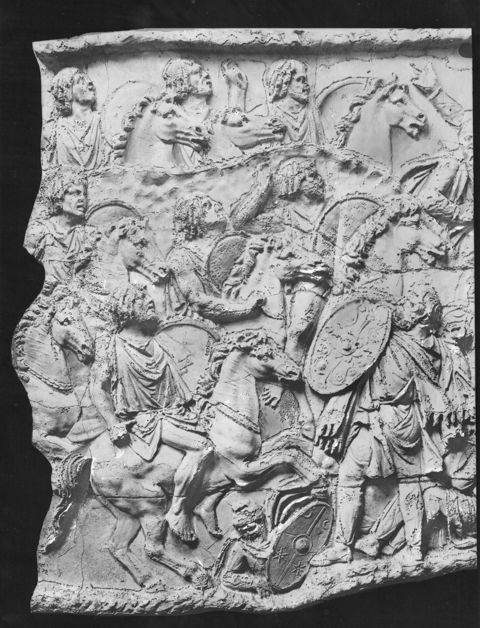 Lusius Quietus velící maurské kavalérii, odlitek převzatý z Trajanova sloupu, AD 110-113 (sádra) od Roman