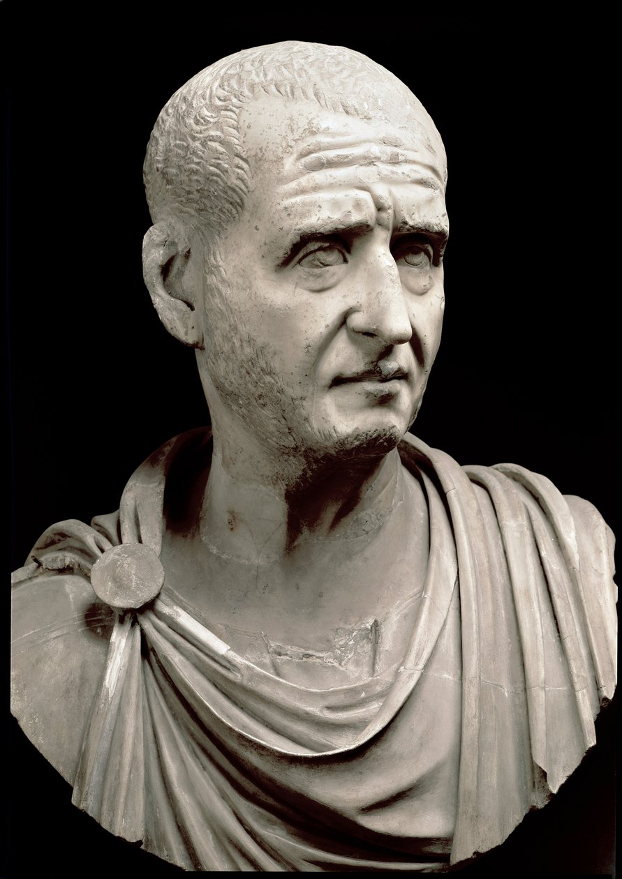 Mramorová busta od Trajana Dece (Trajan Decius) (200-251 n. l.) - Řím, Musei Capitolini - Busta císaře Trajana Decia (201-251 n. l.) - Mramorová socha - Řím, Musei Capitolini od Roman