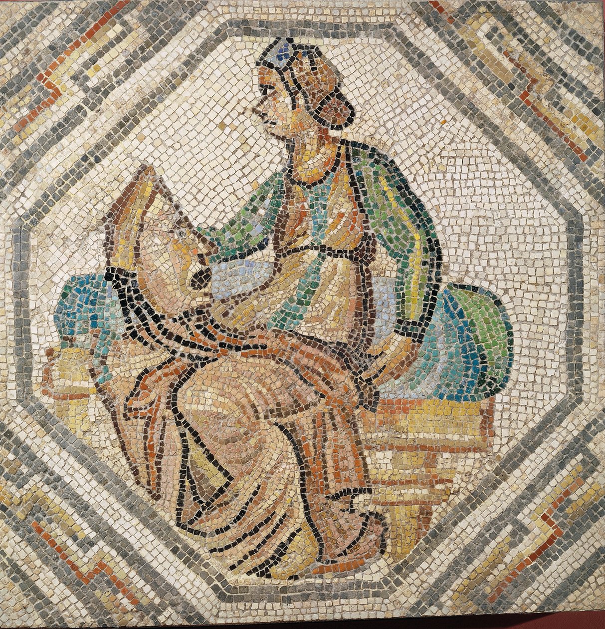 Melpomene, múza tragédie, z vily v Augusta Treverorum (mozaika) od Roman