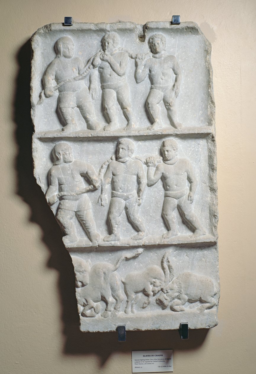 Muži v řetězech, reliéf nalezený ve Smyrně (mramor) od Roman