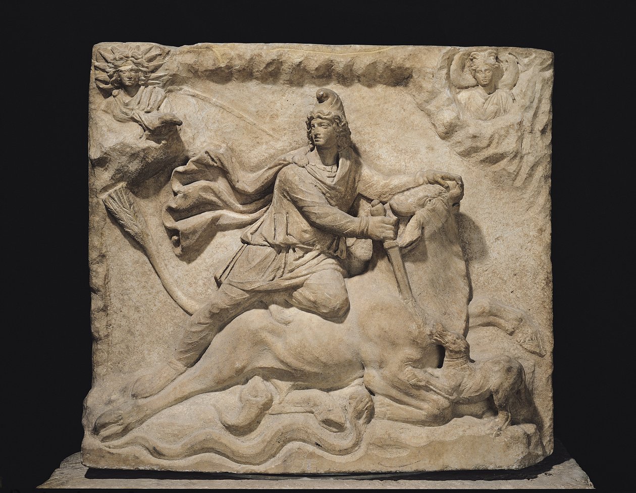 Mithras Sacrificing the Bull, 2.-3. století (mramor) (viz také 226092) od Roman