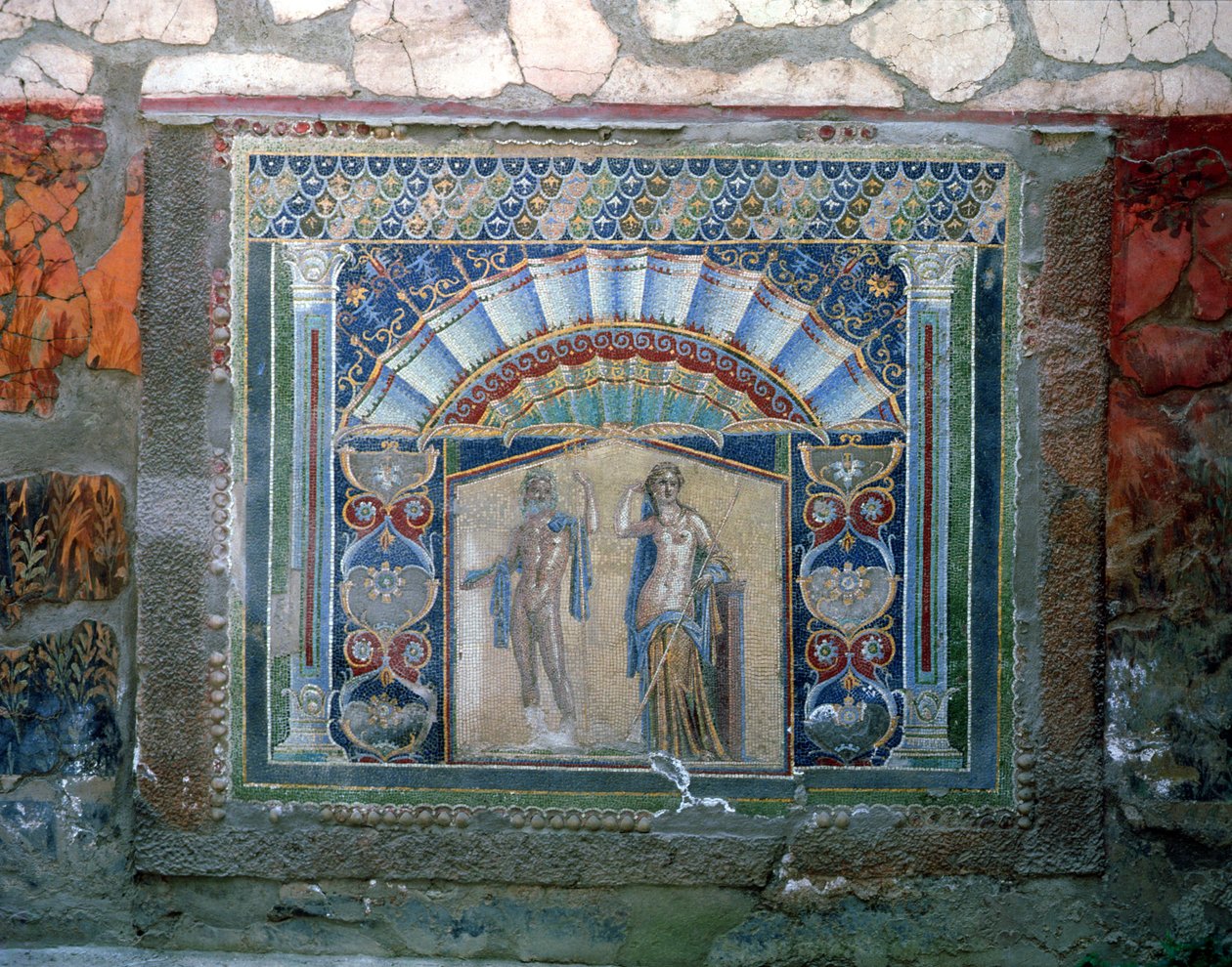 Mozaika z Domu Neptuna a Amfitrita (mozaika) (místnost viz 113527) od Roman
