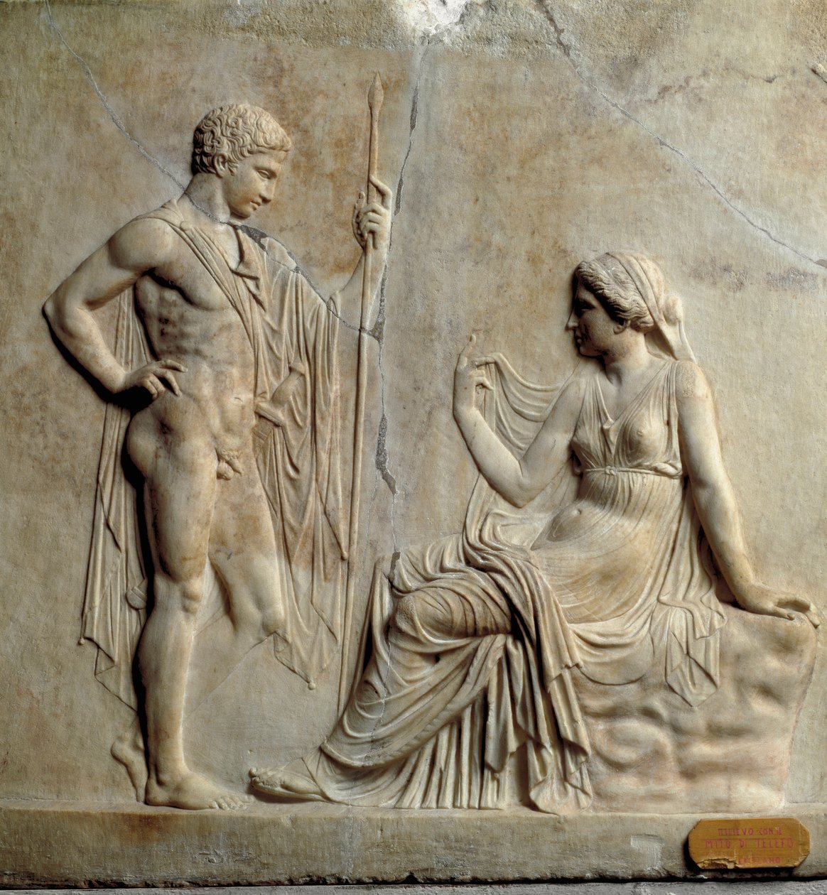 Neo-attic art (neo-attic): reliéf představující mýtus o Telephovi (Telephu) 1. století před naším letopočtem. Z Ercolano (Herculanus) Neapol, Museo Archeologico Nazionale od Roman