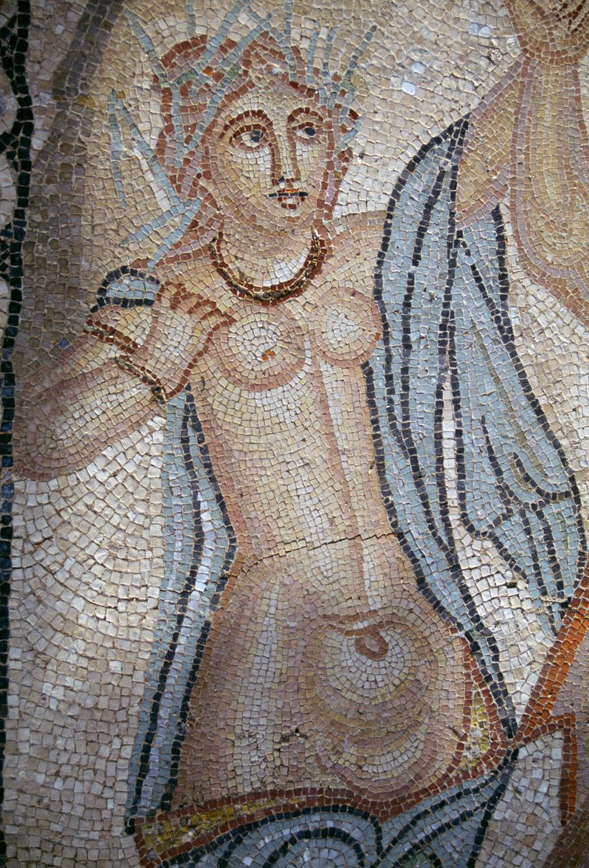 Nymfa, detail z Abduction of Hylas by Nymphs, mozaika v Domě Venuše v římském městě Volubilis (Seznam světového dědictví UNESCO od Roman