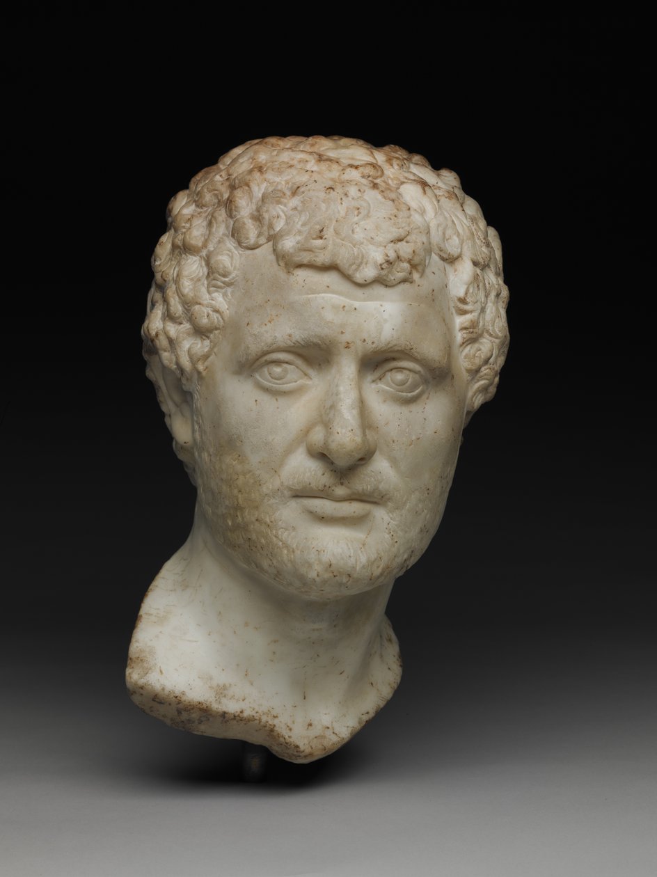 Portrét hlavy muže, c.A.D. 130-145 (mramor) od Roman